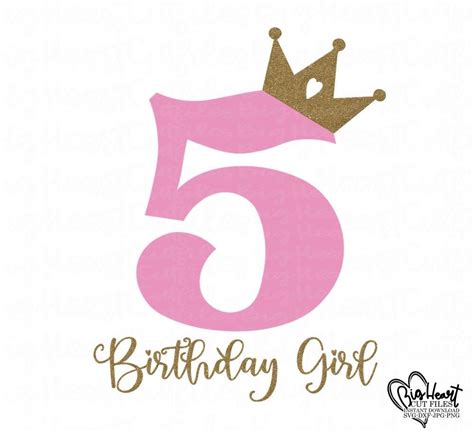birthday girl svgpngjpgdxfbirthday princess svgfifth birthday