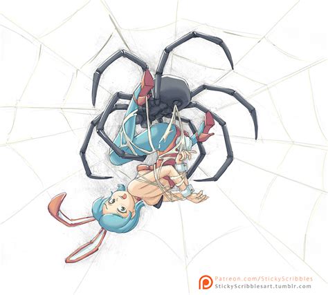 Bunny Girl Stuck In Web 1 By Stickyscribbles On Deviantart