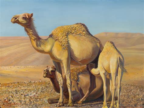 nature painting camels tribe  alex levin