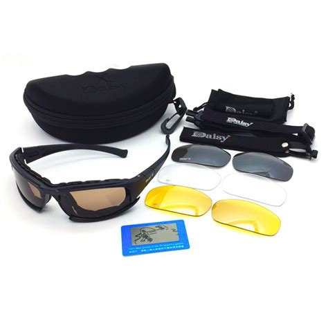 4 lenses uv protection polarized tactical sunglasses with tightening strap