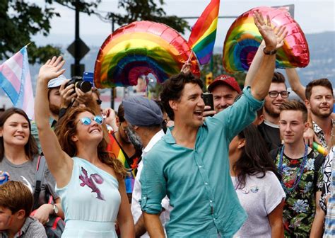 justin trudeau becomes first pm to march in vancouver pride parade