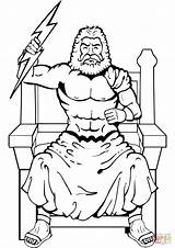 Coloring Zeus Pages Thunderbolt Printable Greek sketch template