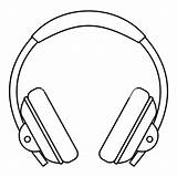 Headphone Earphone Hoofdtelefoon Dj Pictogram Vectorified Gehoorbescherming sketch template