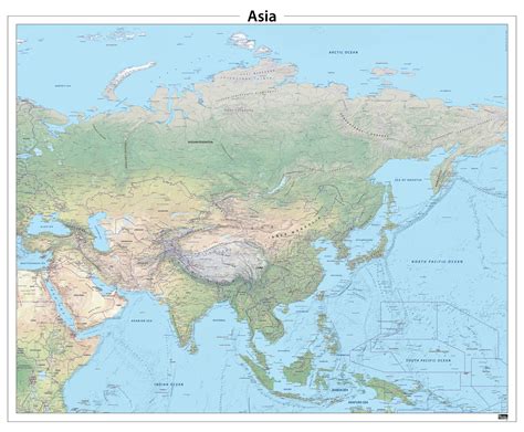azie natuurkundige kaart  kaarten en atlassennl