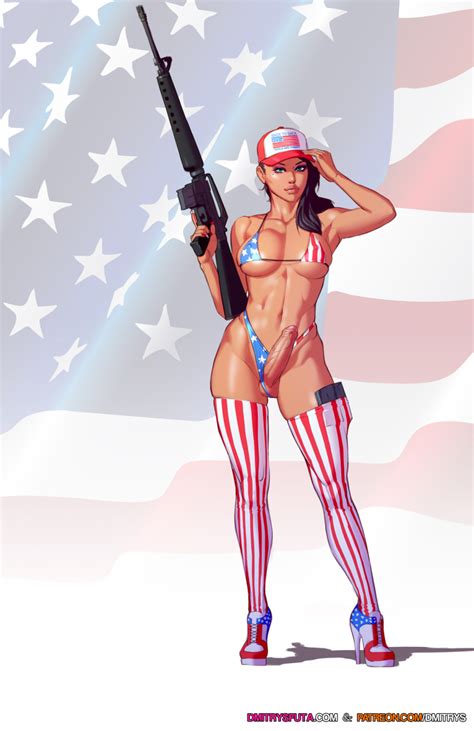 rule 34 1futa abs american flag bikini assault rifle