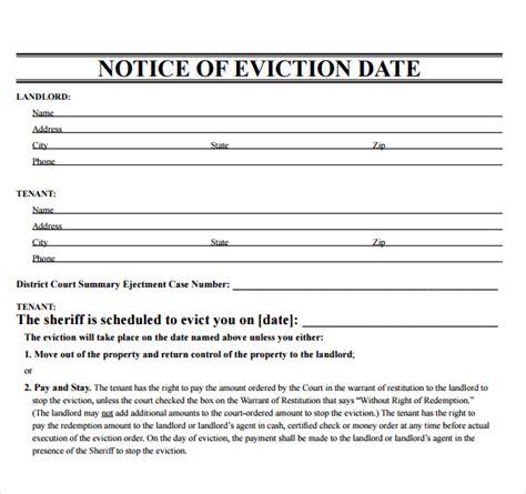 eviction notice templates   ms word apple pages