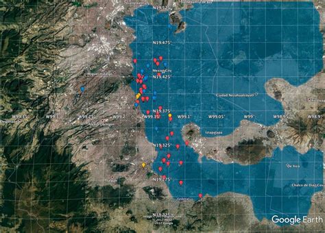 outline  mexico citys ancient lake  texcoco   location  collapsed buildings