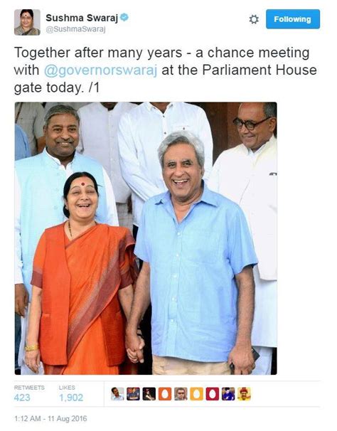 sushma swaraj goes all ‘aww on twitter shares picture of meeting