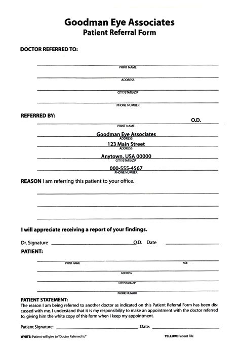 Printable Referral Form Template Printable Forms Free Online