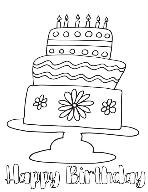 happy birthday cake  coloring page stevie doodles