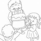 Abuela Grandmother Abuelas Kuchen Hellokids Imprimir Nietos Oma Pasteles Jugando Backt sketch template