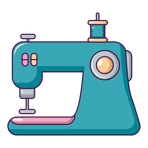 icono de maquina de coser estilo de dibujos animados  vector