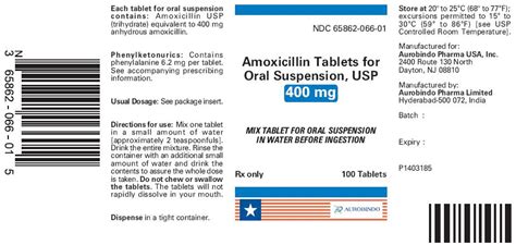 Amoxicillin Tablets For Suspension Fda Prescribing Information Side