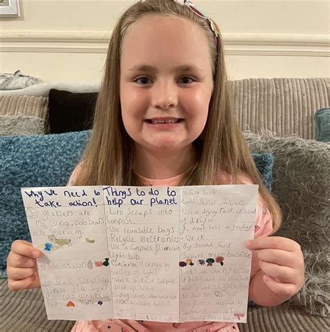 kent schoolgirl inspired by sir david attenborough issues climate