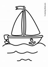 Boat Coloring Ship Kids sketch template