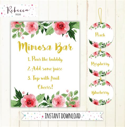 mimosa bar printable  printable