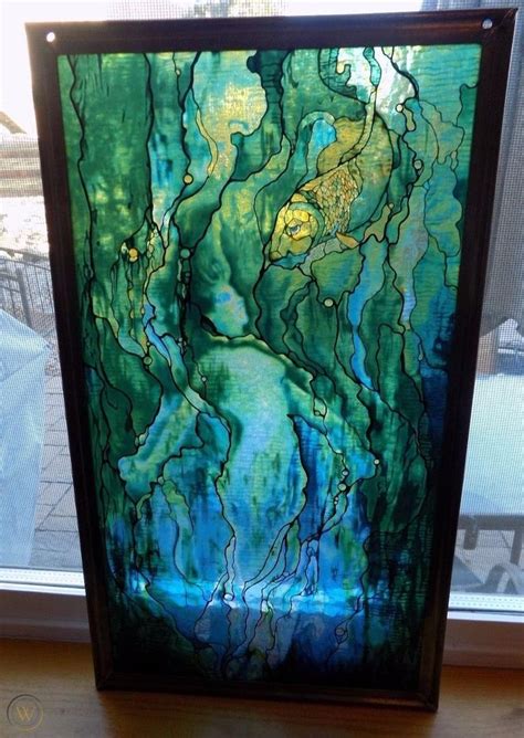Glassmasters Louis Comfort Tiffany Mermaid Stained Glass Suncatcher