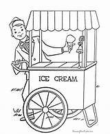 Coloring Summer Ice Cream Pages Kids Cart Print Help Perfect Printing sketch template