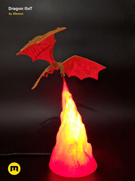 Game Of Thrones Dragon 3d Print Figure And Lamp 3demon