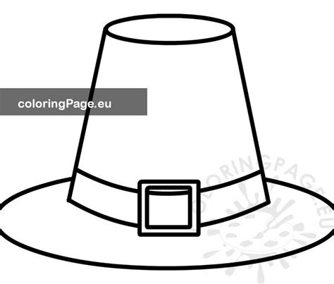 printable pilgrim hat template coloring page