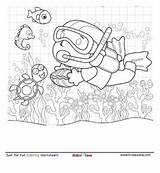 Scuba Worksheet Kidzezone Diver Pages Kid sketch template
