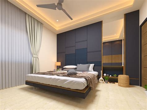 hues residence bungalow guest bedroom bed interior design siliguri  design studio