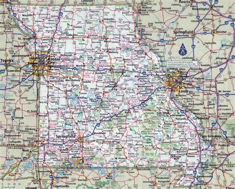 large detailed roads  highways map  missouri state   cities