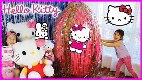 hello kitty giant surprise egg hello kitty toys hello kitty egg