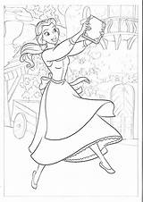 Coloring Pages Disney Belle Book Choose Board Dancing Colouring Beauty sketch template