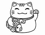 Neko Maneki Coloring Drawing Cat Gato Lucky La Coloringcrew Abundance Para Suerte Chino Line Google Japan Pages Dibujos Tattoo Gatos sketch template