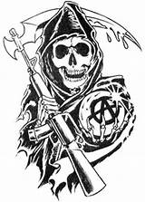 Anarchy Tattoos Sons Tattoo Reaper Google Coloring Badass Drawings Stories Pages Von Makeup Son Future Visit Gemerkt Dream sketch template
