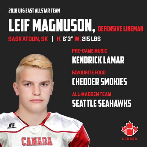 east  star team defensive lineman leif magnuson football canada