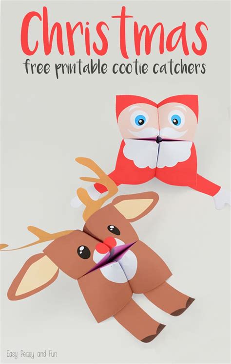 christmas cootie catchers fortune teller characters easy peasy  fun