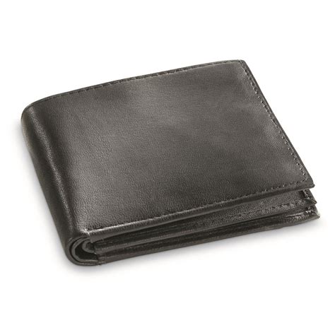 mens lambskin leather bifold wallet  wallets  sportsmans guide