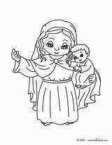 Virgen Colorear Ausmalen Weihnachtsstern Filho Virgem Seu Hellokids sketch template