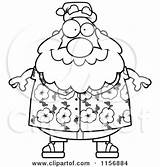Hawaiian Santa Shirt Coloring Cartoon Clipart Chubby Pages Outlined Vector Cory Thoman Template sketch template