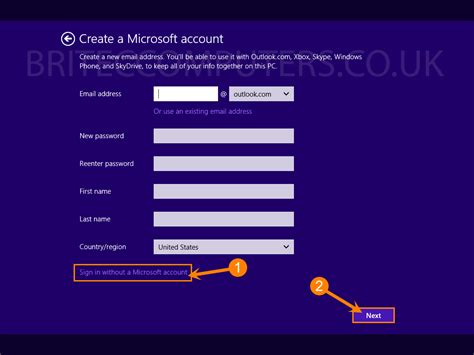 skip sign    microsoft account  windows  setup