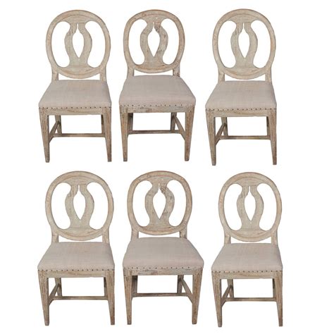 set     painted swedish dining chairs  stdibs