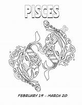 Zodiac Pisces Coloring sketch template