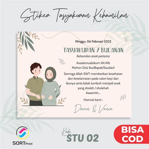 jual stiker label  tasyakuran  bulanan kehamilan dijamin