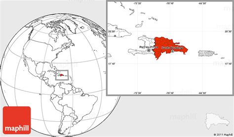 Blank Location Map Of Dominican Republic