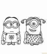 Two Despicable Minion Coloring Pages Online Color sketch template