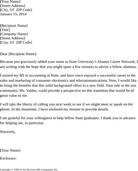 letter requesting meeting  fellow alumnus