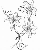 Drawing Tattoo Flower Sampaguita Lillies Drawings Lily Tattoos Deviantart Lilies Idea Lilly Flowers Blumen Vorlage Designs Stencils Draw Stencil Img08 sketch template