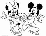 Mickey Minnie Skating Coloring Mouse Pages Ice Disneyclips sketch template