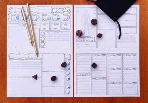 Simplified Male Character Sheet A5 Dnd 5e Pdf Fillable Etsy
