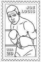 Coloring History Month Pages Joe Louis Boxing Printable African American Color Boxer Printables Kids Clipart Sports Clip Larry Doby Online sketch template