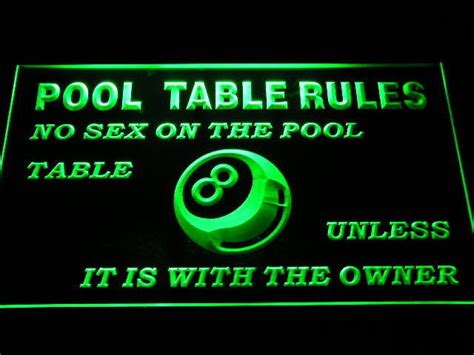 pool table rules no unless with the owner eight 8 ball room 3d led neon