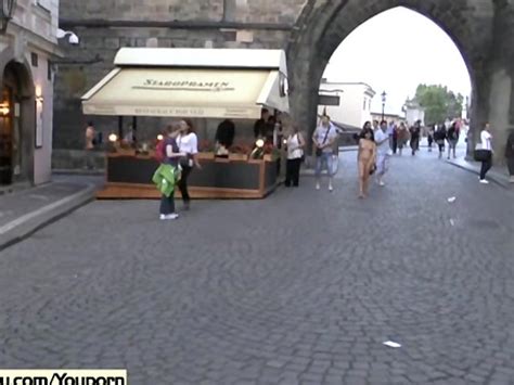crazy naked czech girl has fun on public streets free