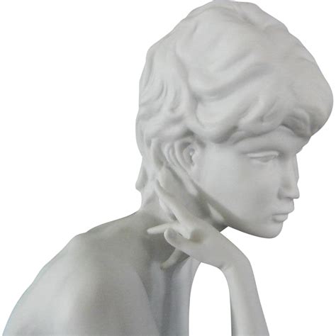 kaiser porzellan bisque statue of nude girl meditation from